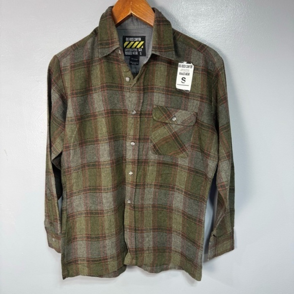 Big Rock Canyon Men’s Flannel Shirt sz L Plaid Cotton NEW # E669